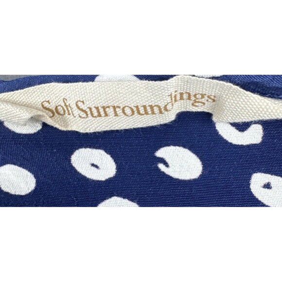 Soft Surroundings Women’s Sonrisa Blue White Polka Dot Ruffle Blouse Top Sz 1X - Picture 7 of 11